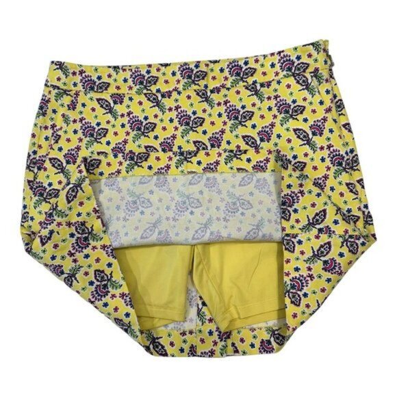 RALPH LAUREN GOLF Women SZ6 Yellow-Floral Mini Skirt Skort Sport Athletic - Picture 8 of 8